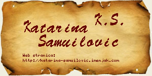 Katarina Samuilović vizit kartica